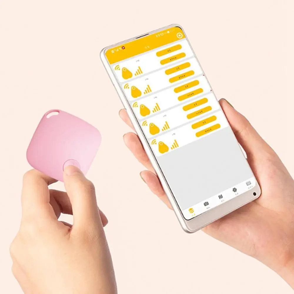 Cute Wide-use Portable Mini Bluetooth-compat Pet Locator Anti-steal Anti-lost Item Tracker Key Finder Pet Tag Anti-Lost Alarm