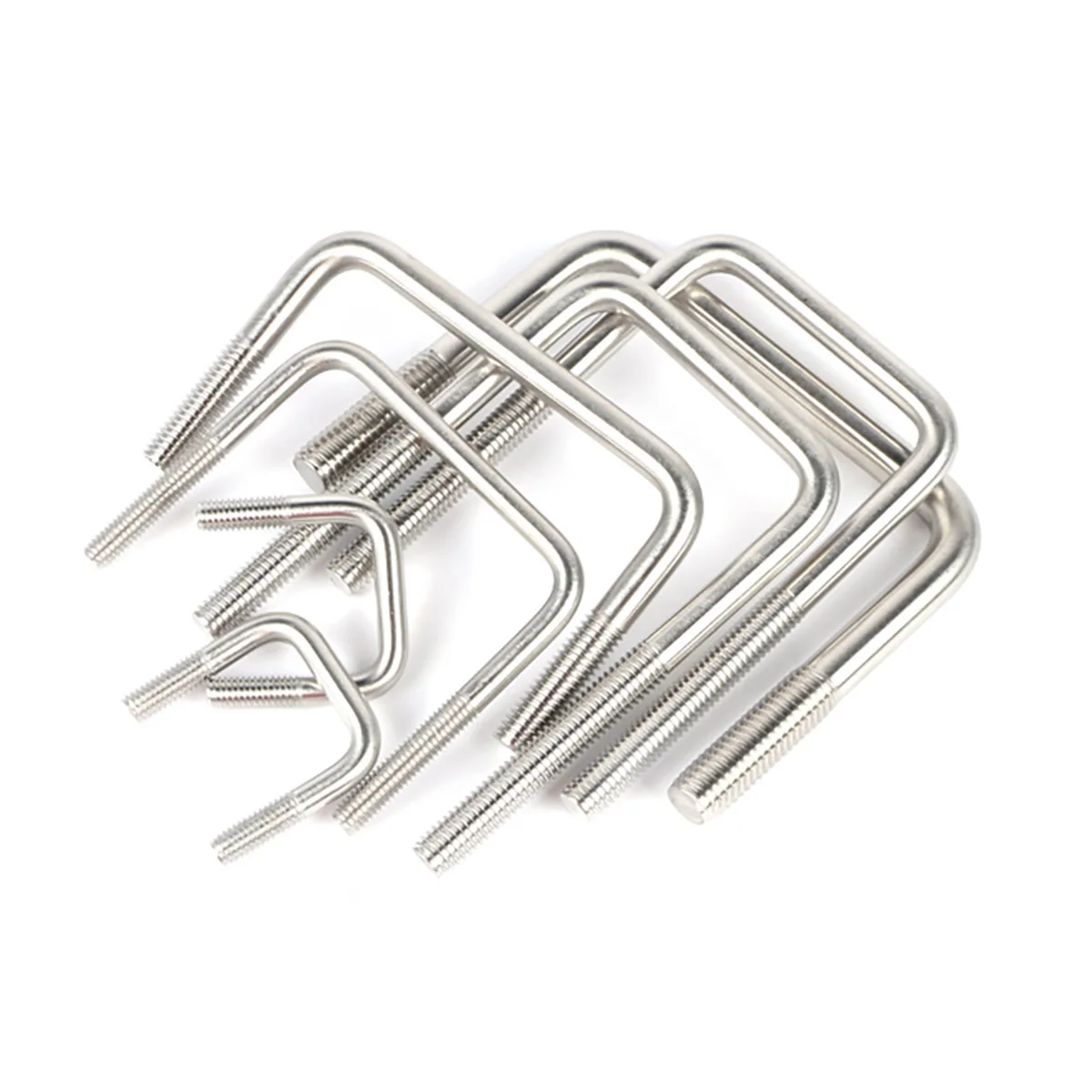 U-Shaped Parafuso Ângulo Direito Tubo Clamp, Aço Inoxidável 304