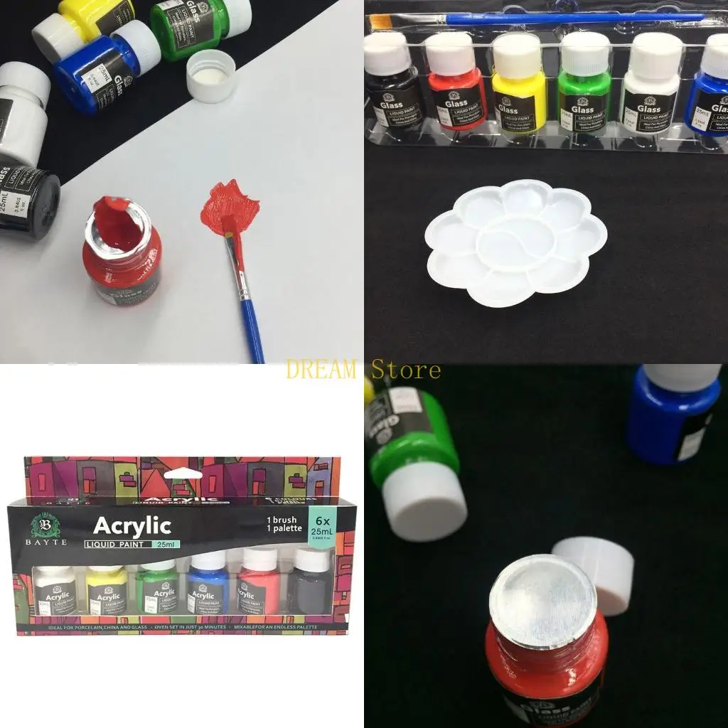 Acrylic Paint Set 6 Colors Watercolor Paint Premium Liquid Acrylic Pigments Fit for Stone Canvas Wood Ceramic Fabric best sale