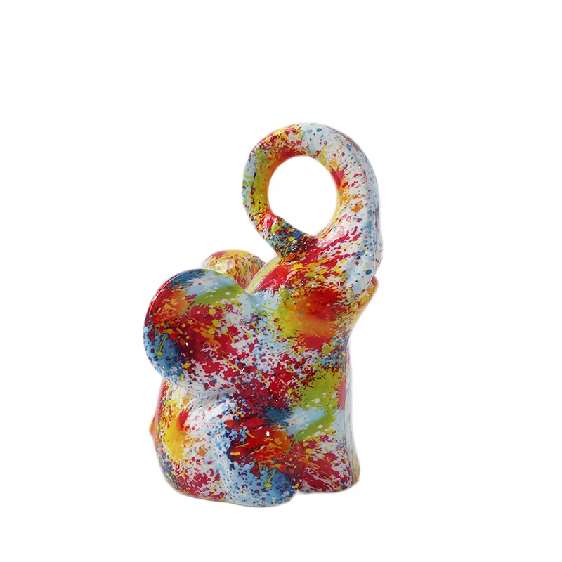 

Creative water transfer graffiti baby elephant resin handicraft ornament office living room desktop home decoration
