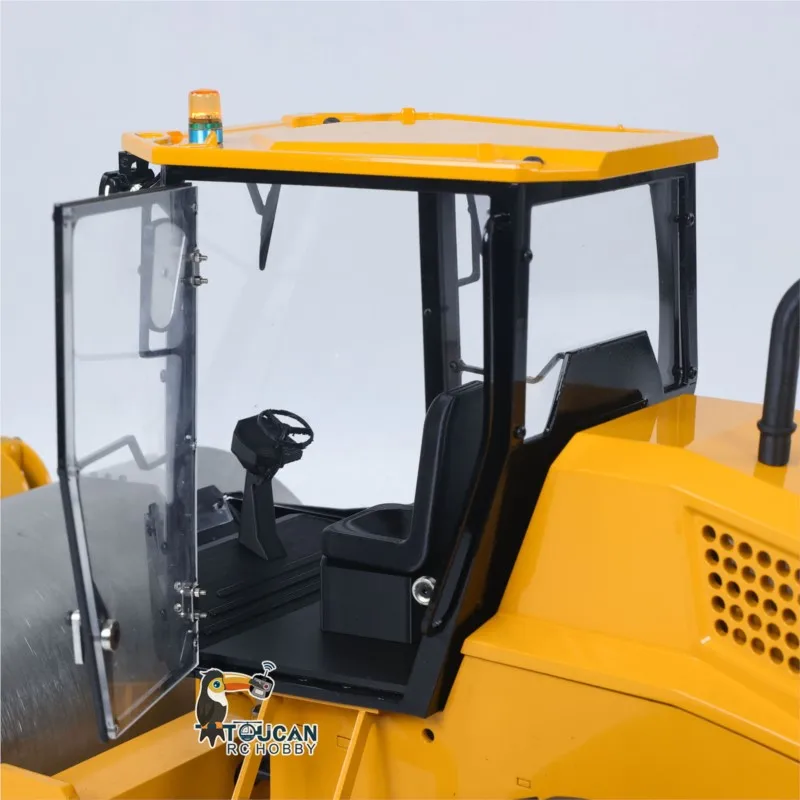 CS11 1/12 RC الهيدروليكية الطريق الأسطوانة المعدنية نموذج RTR راديو التحكم لودر أطفال بالريموت كنترول رسمت الانتهاء ضوء الصوت سيارة خارجية #3