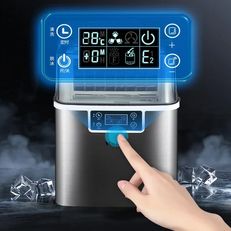 Commercial Ice Maker Automatic English Panel 30kg / 24H Square Shape Ice Cube Maker Reservation Ice Making Machine Bar Cafe shop