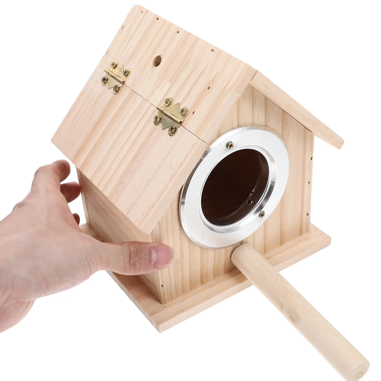 

1Pcs Wooden Birds Nest Wood Small Bird House Outdoor Indoor Decoration String Hanging Bird Home Birds Nest