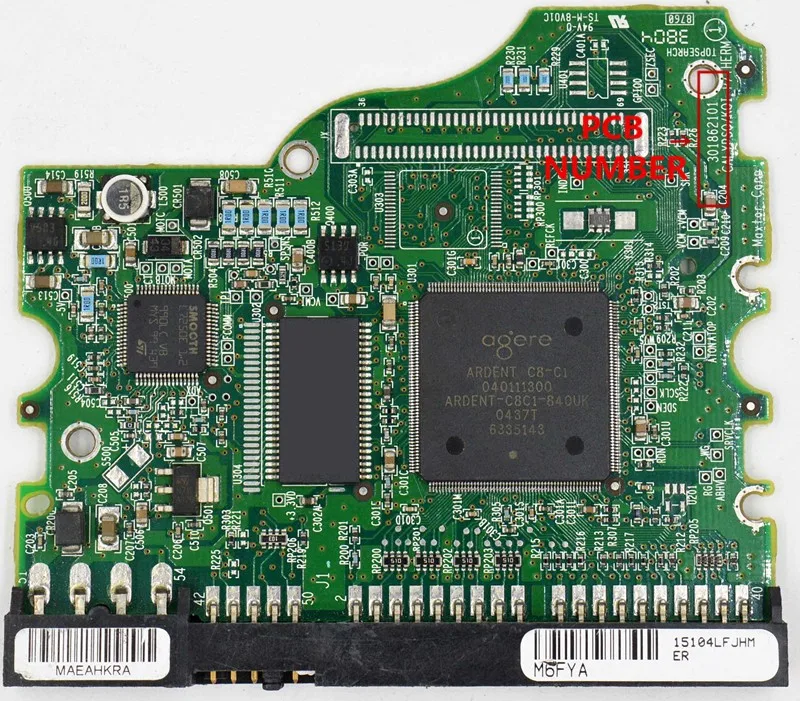 Maxtor Desktop IDE festplatte platine BOARD ANZAHL: 301862101/WICHTIGSTEN CONTROLLER IC : 040111300