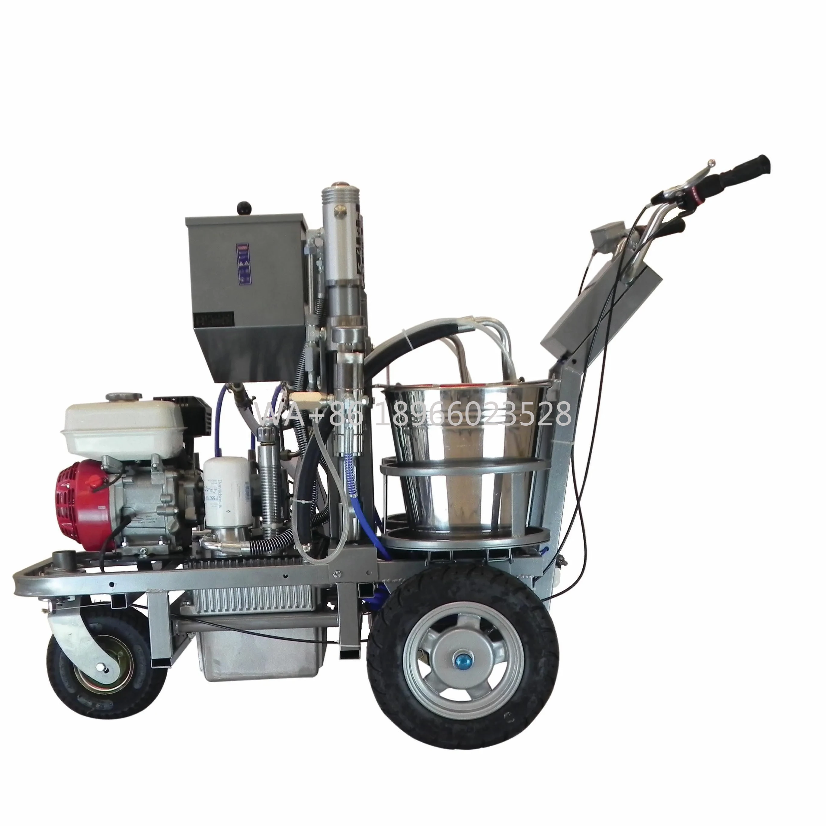 Nueva máquina automática de marcado de carreteras frías con soporte de cuentas sueltas de vidrio con bomba y motor para una línea de pintura eficiente