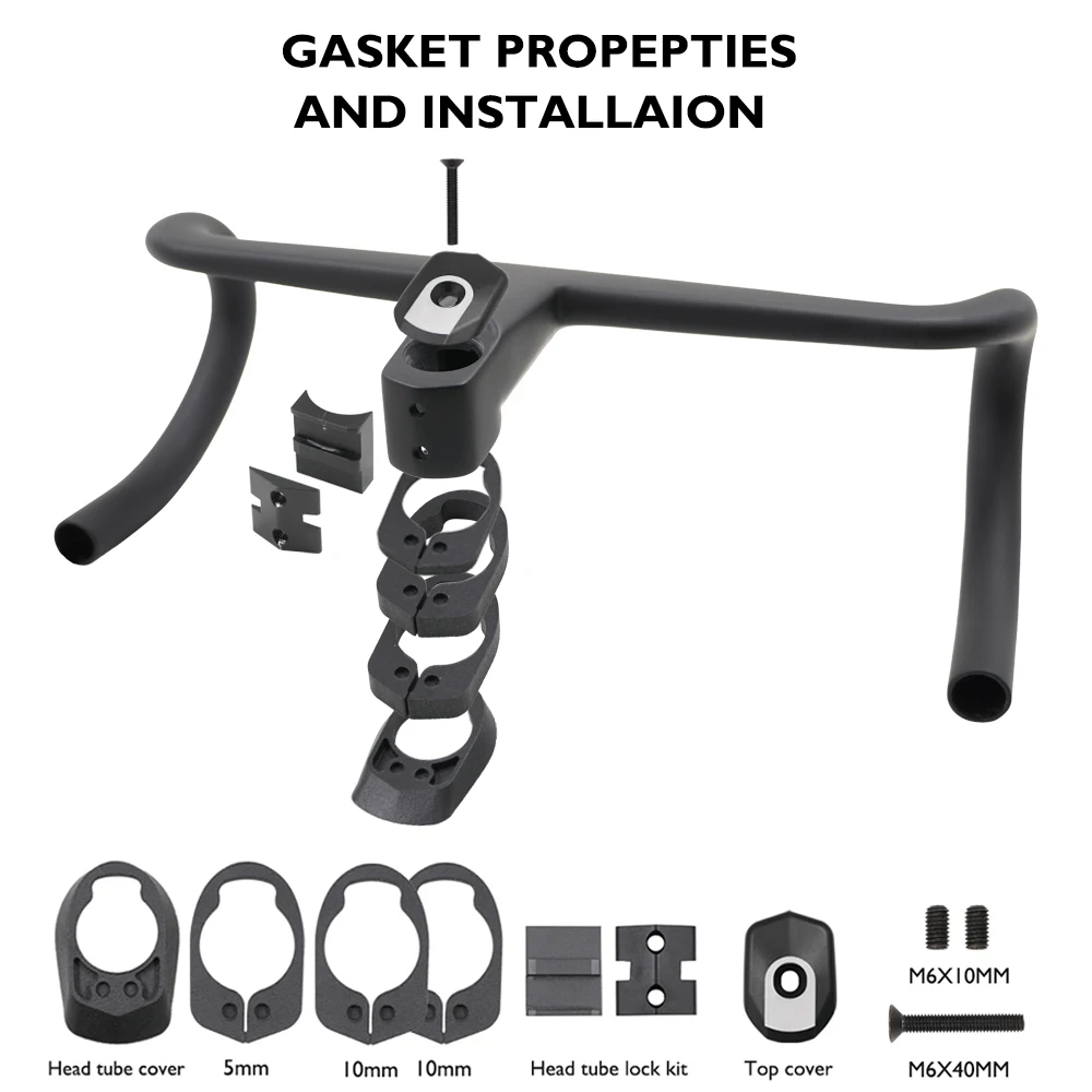 CC.01 koolstofvezel geïntegreerd wegstuur voor C68/V5Rs/V4Rs/C68 Gravel/C68 Allroad-serie, 370-430 mm met computerbevestiging