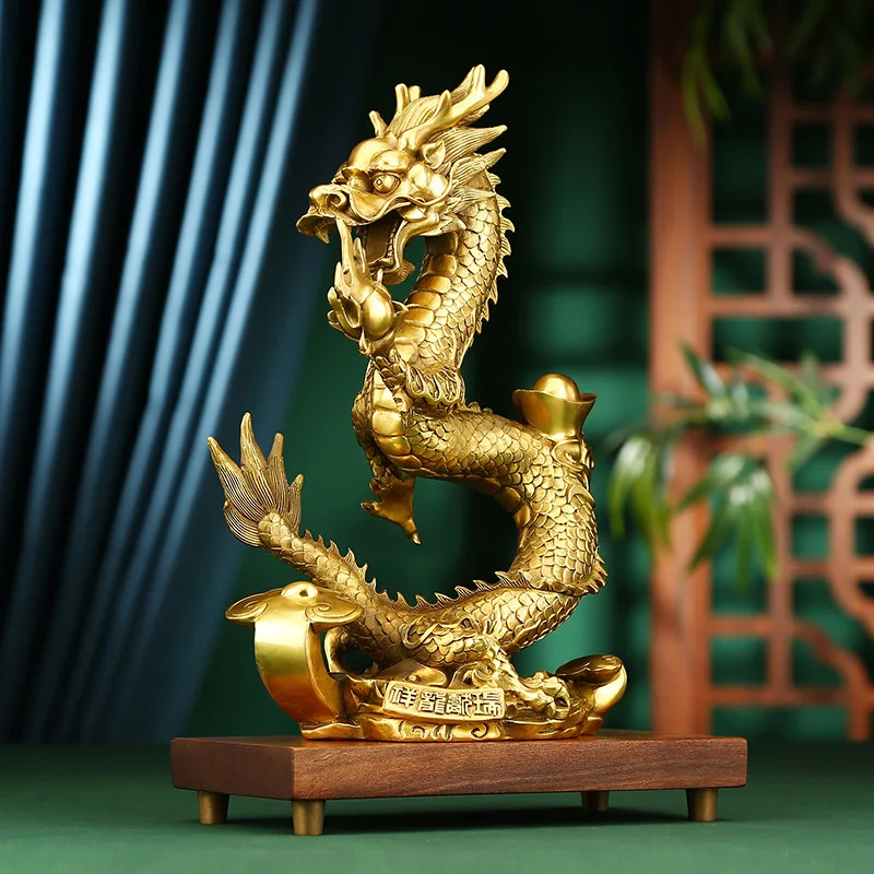 Imagem -02 - Cobre e Bronze Zodiac Dragon Estátua Xianrui Ornamentos Casa e Escritório Decorações Lucky Gift 31cm