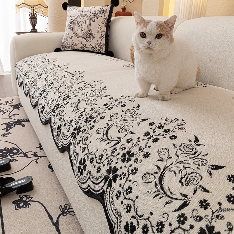 Special-shaped Sofa Cover Cushion for All Seasons Universal 2025 New Straight Row One-piece Combination Sofa Cover Cloth