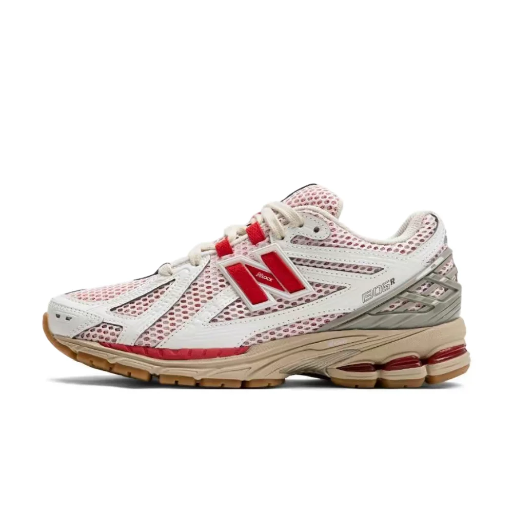New Balance NB1906R Unisex Low-Top Casual Running Shoes  White/Red, Trendy Retro Style & Comfortable Fit M1906RO