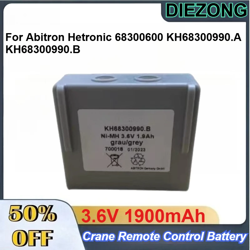 Crane Remote Control 3.6V 1900mAh Battery for Abitron Hetronic 68300600 KH68300990.A KH68300990.B FUA35 Batteries