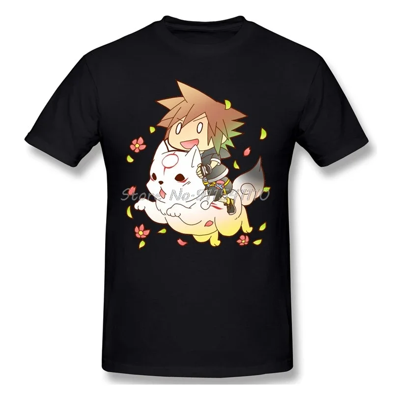 Chibi Sora Okami Of KH Casual T Shirt Men Clothes Hot Sale Kingdom Comedy TV Series Tee Shirt 100% Cotton O Neck T-shirts 2020