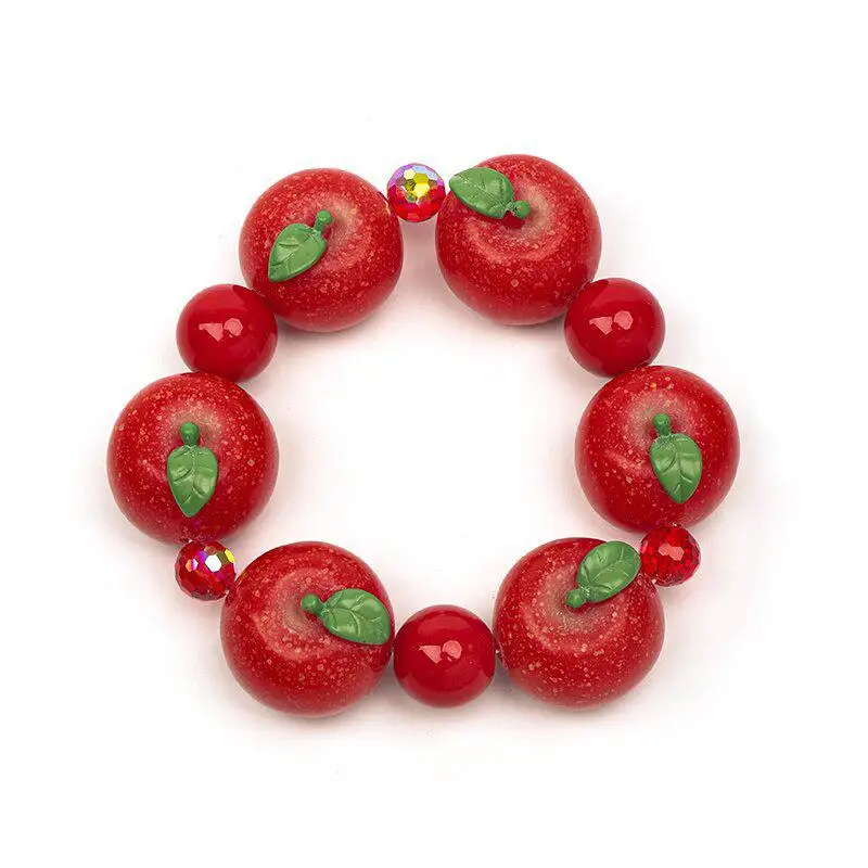 Niedliches 3D-Simulations-Harz-Frucht-Charm-Armband mit Kunstperlen- und Strassdetails für den täglichen Gebrauch, Partys und den Sommer-Strandurlaub. – Detail 10