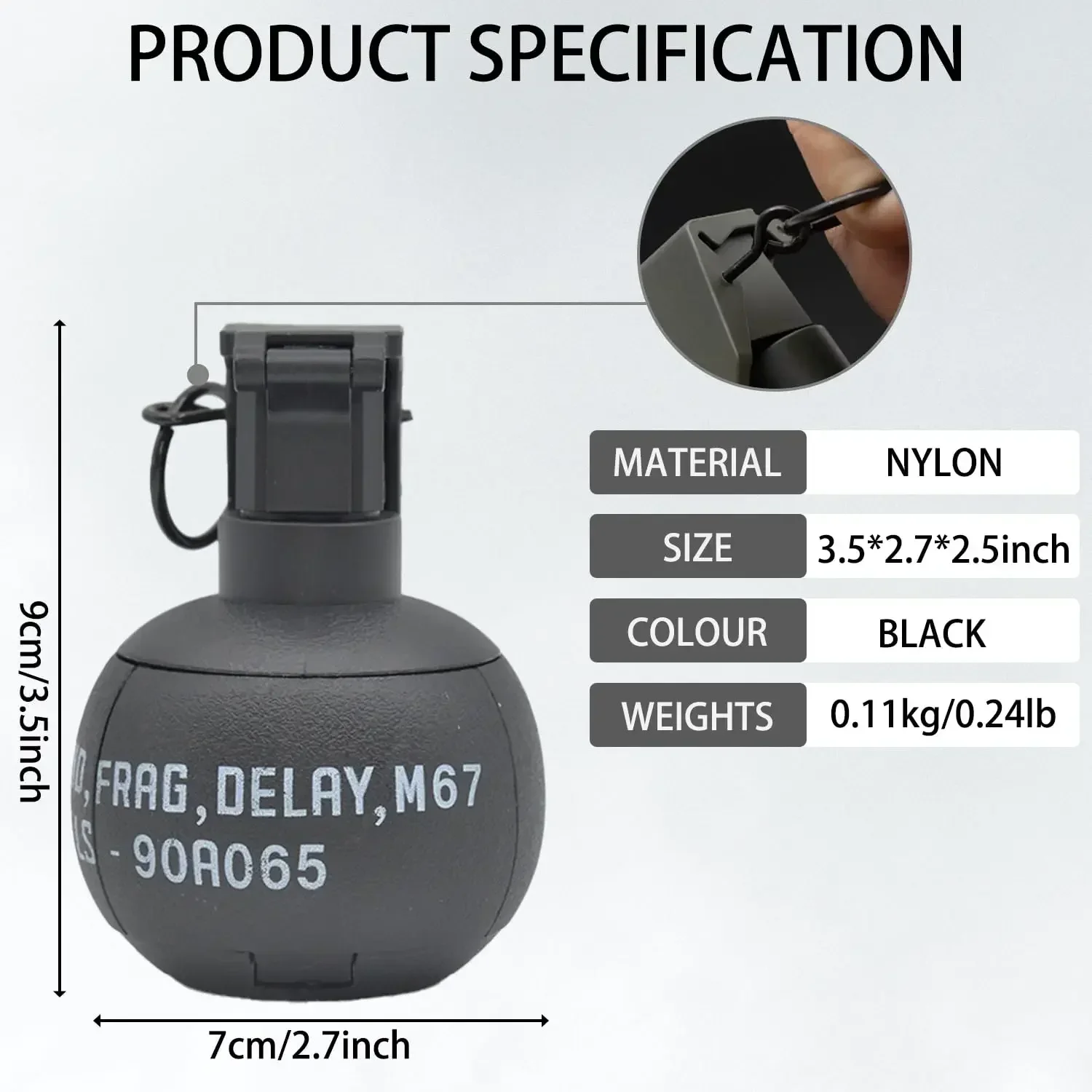 

Airsoft Paintball Hand Grenades Toy Tactical Pull Ring Nylon Grenade Model Water Gel Ball Launcher Tactical CS Role Play Prop