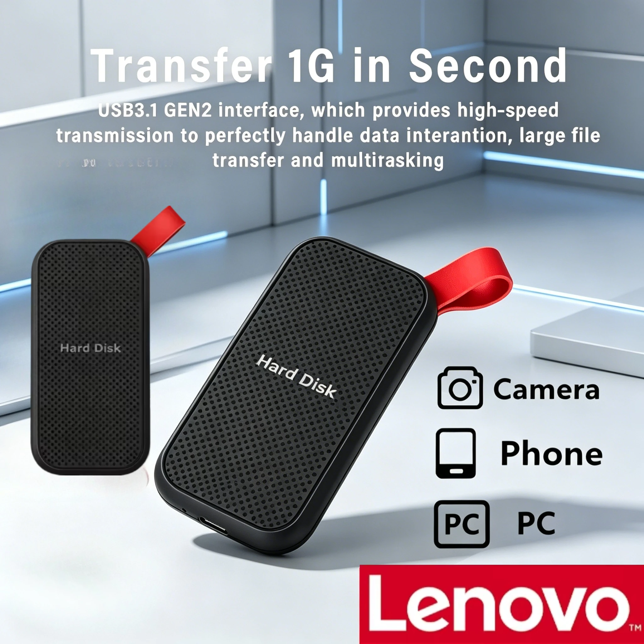 

Внешний SSD-накопитель Lenovo E31 1 ТБ USB 3.1: высокоскоростное портативное хранилище для ноутбуков, PS5, телефонов и резервного копирования игровых данных