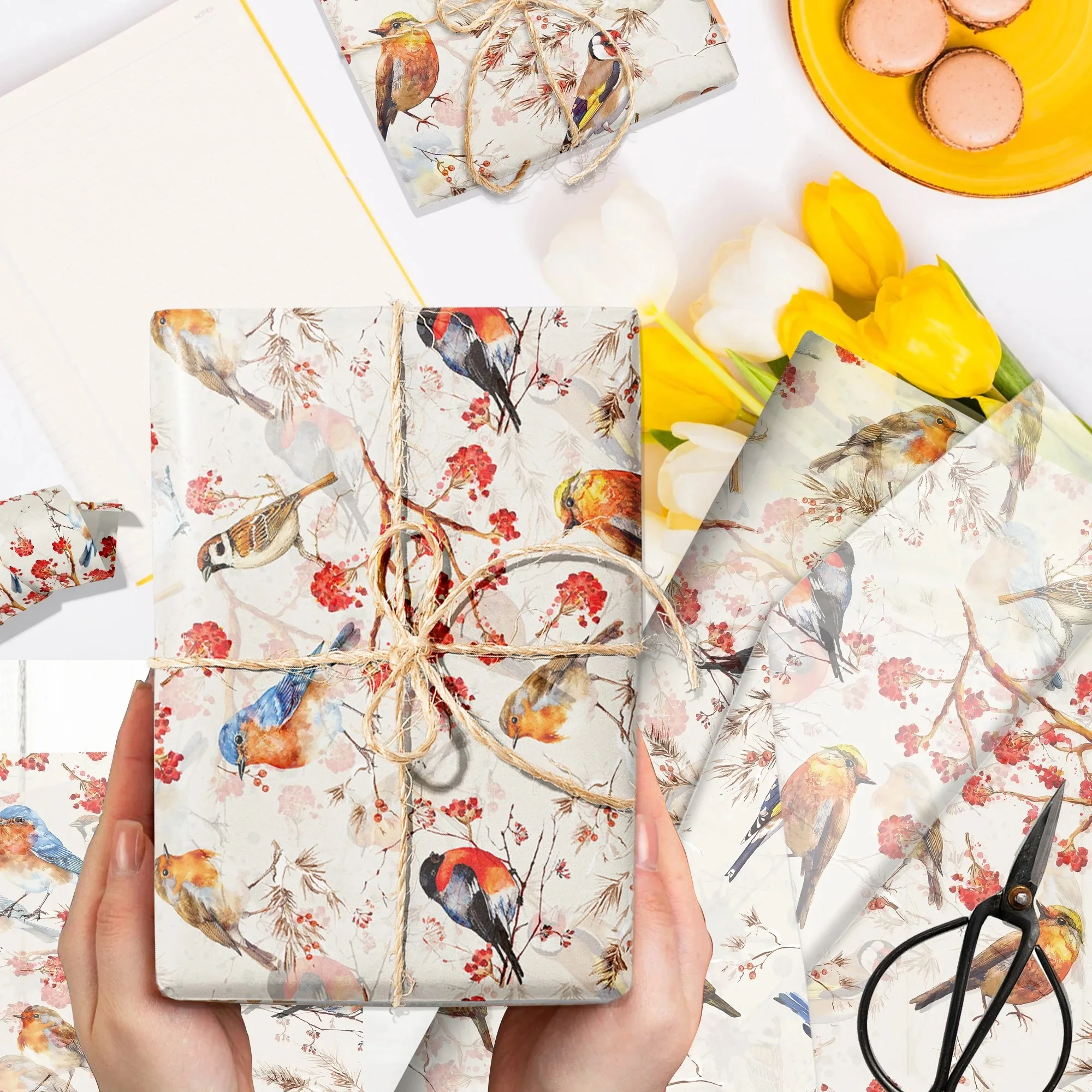 15/35pcs Flower Birds Printed - Pattern Tissue Paper recension och pris