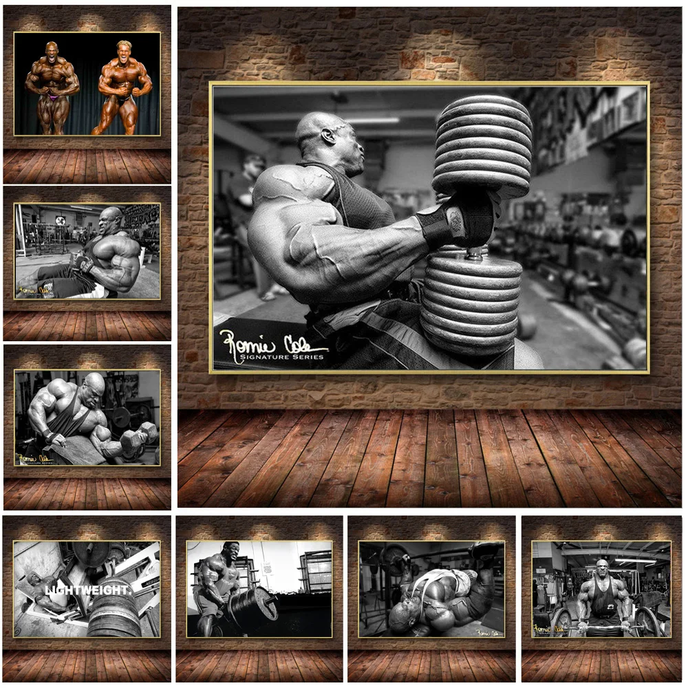 Estrella de culturista Ronnie Coleman GYM músculo hombre fuerte póster impresiones cuadro sobre lienzo para pared foto regalo habitación