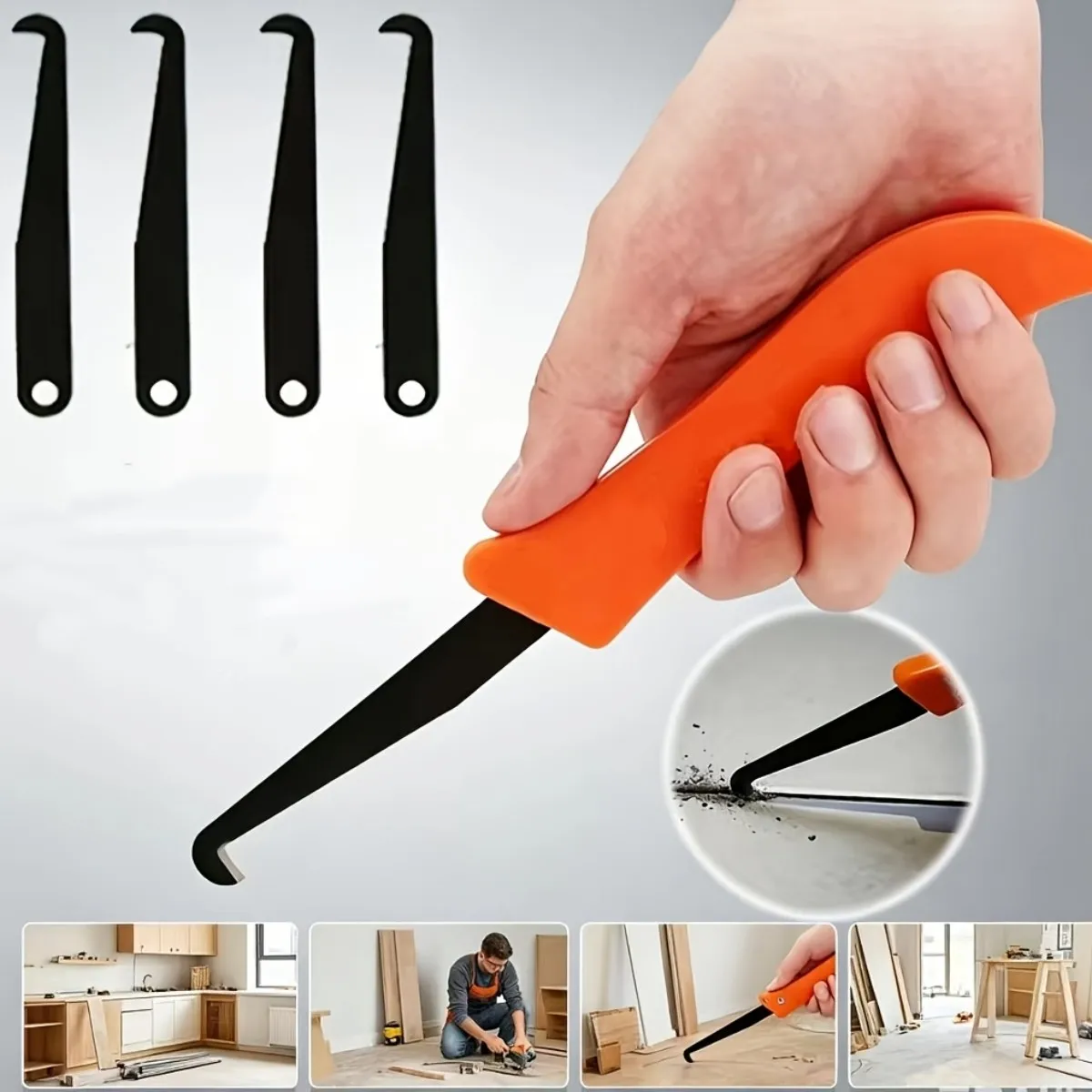 5pcs tile joint cleaning and removal tool, replaceable blade, foldable portable tool, used for cleaning joint holes