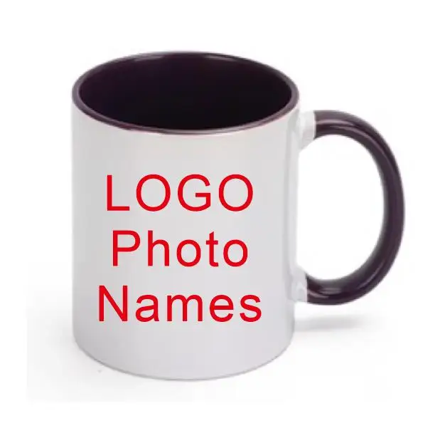 350ML Color Inside Ceramic Cup DIY photo Ceramic mug LOGO Customize Picture gift