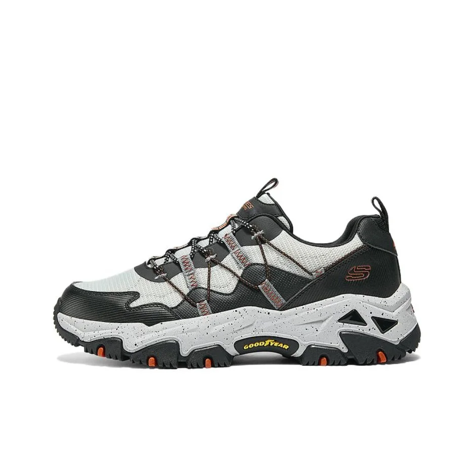 Skechers D'LITES Hiker Abrasion Resistant Low top Casual Shoes Men's Black Orange 237421-BKOR