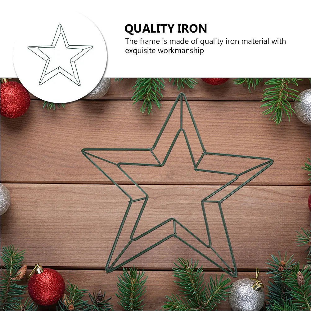 

1Pcs Star Shaped DIY Wreath Frame Iron Craft Ring for Christmas Garland Making Decorative Hanging Ornament Festival Decoration