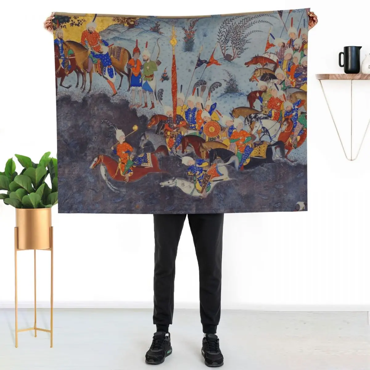 The Story of Fereydoun Crossing the Tigris Throw Blanket Thermal Plaid Sofa Throw Camping for sofa Custom Blankets