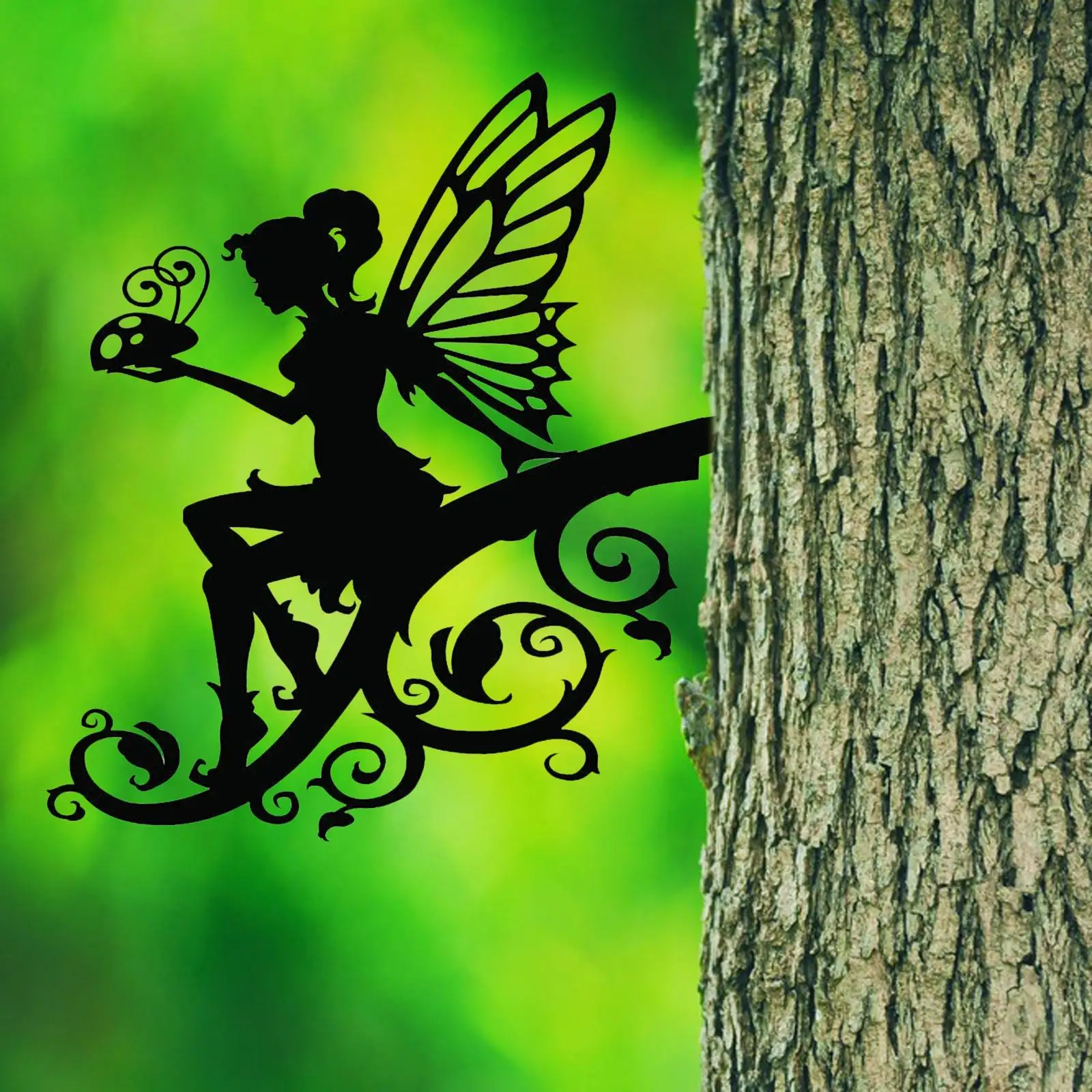 Artistic Fairy Silhouette Statue for Outdoor Garden Lawn Wall