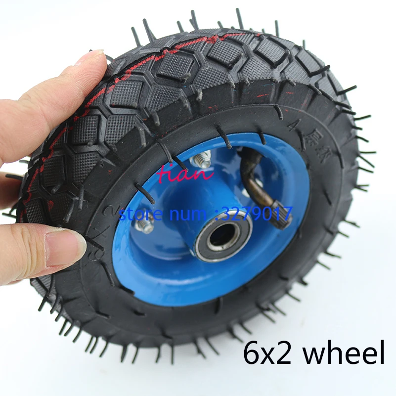 Good quality  6x2 tire tyre rim 6 inch 15cm pneumatic wheel pump wheel trolley cart wheel roller caster wheel caster 6*2