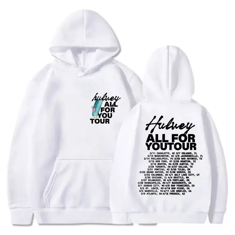 بلوزات Hulvey Hoodie All For You Tour Merch للنساء والرجال بأكمام طويلة