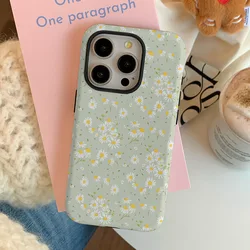 Fruit Green Floral Fragments Phone Case for IPHONE 15PRO MAX 14 13 12 11 PRO 16 Plus Acrylic TPU Two in One Mobile Phone Cases