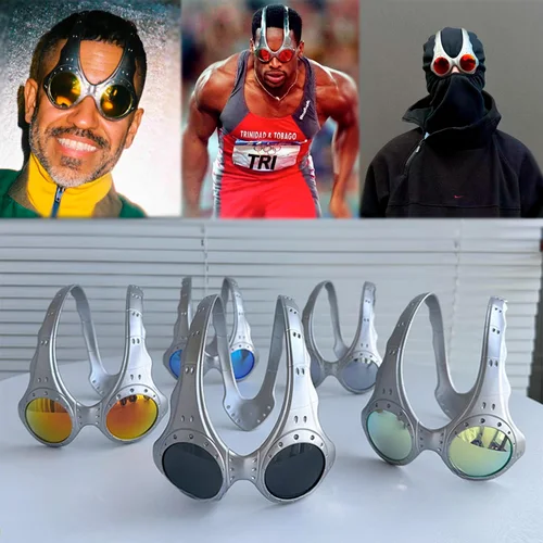 Imagen 1 del producto Gafas de sol deportivas para hombre y mujer, lentes con montura de Metal, bloqueo azul, estilo Retro, a la moda, para deportes al aire libre, novedad