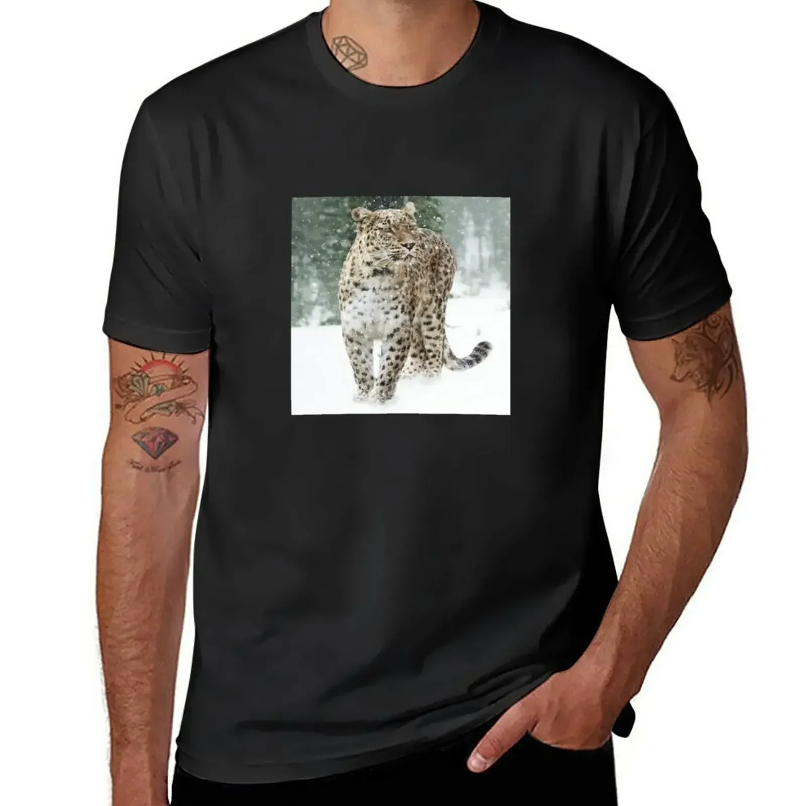 Camiseta Let is Snow, edición nueva, lisa, de tela gruesa para hombre