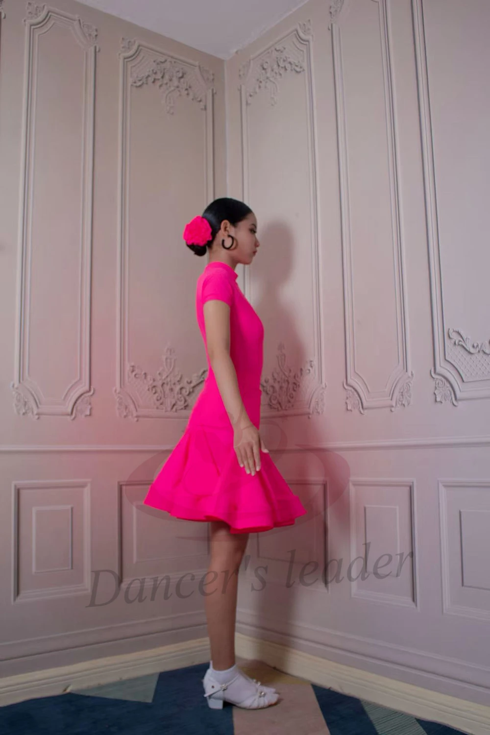 Latin Dancer Children'S European Standard Nylon Fabric High-End Customized Fishbone Skirt Performance Costume