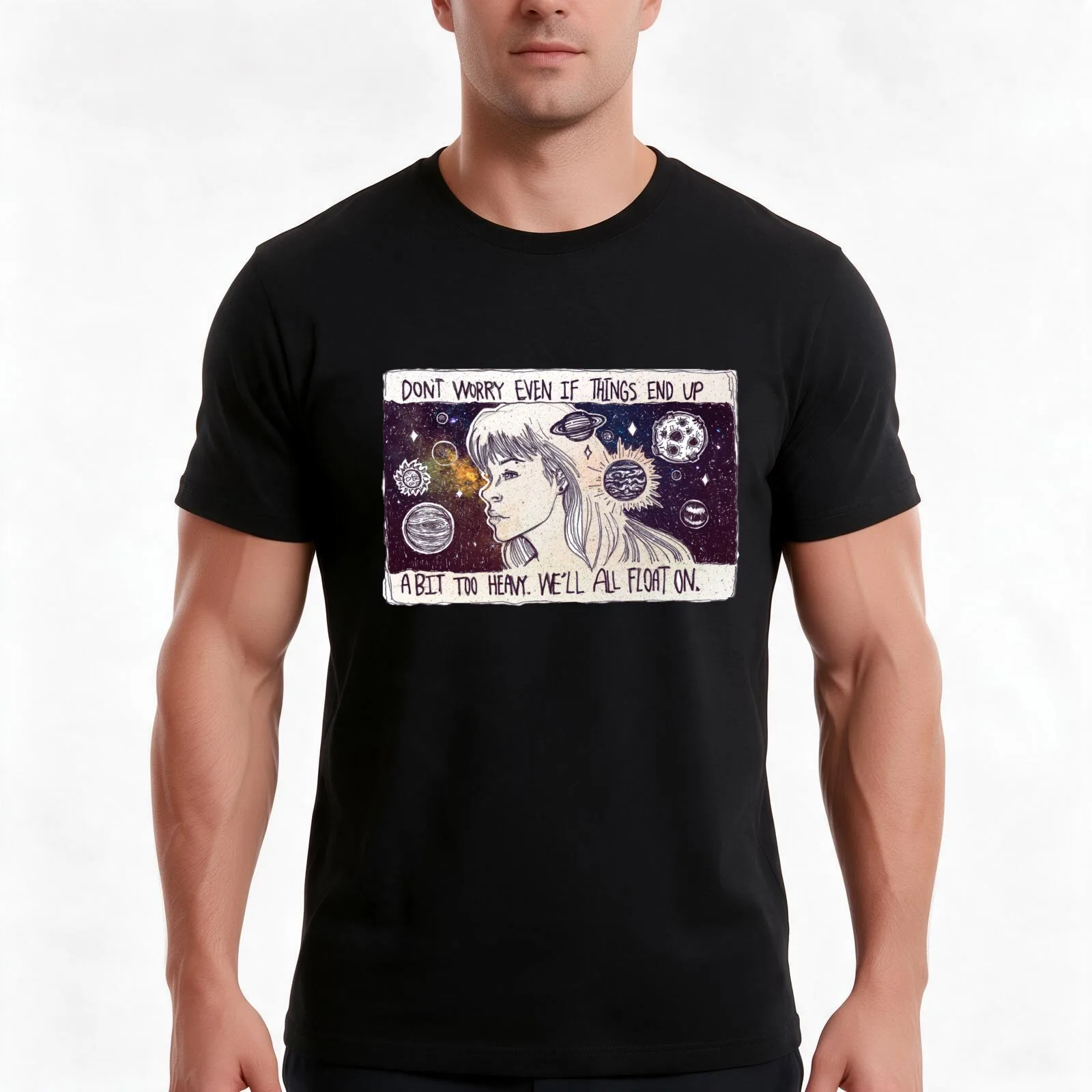 We All Float On, Okay? T-Shirt, Summer Casual Cotton Tee, Oversized Streetwear Tops, Vintage Graphic Print, Unisex Men Women