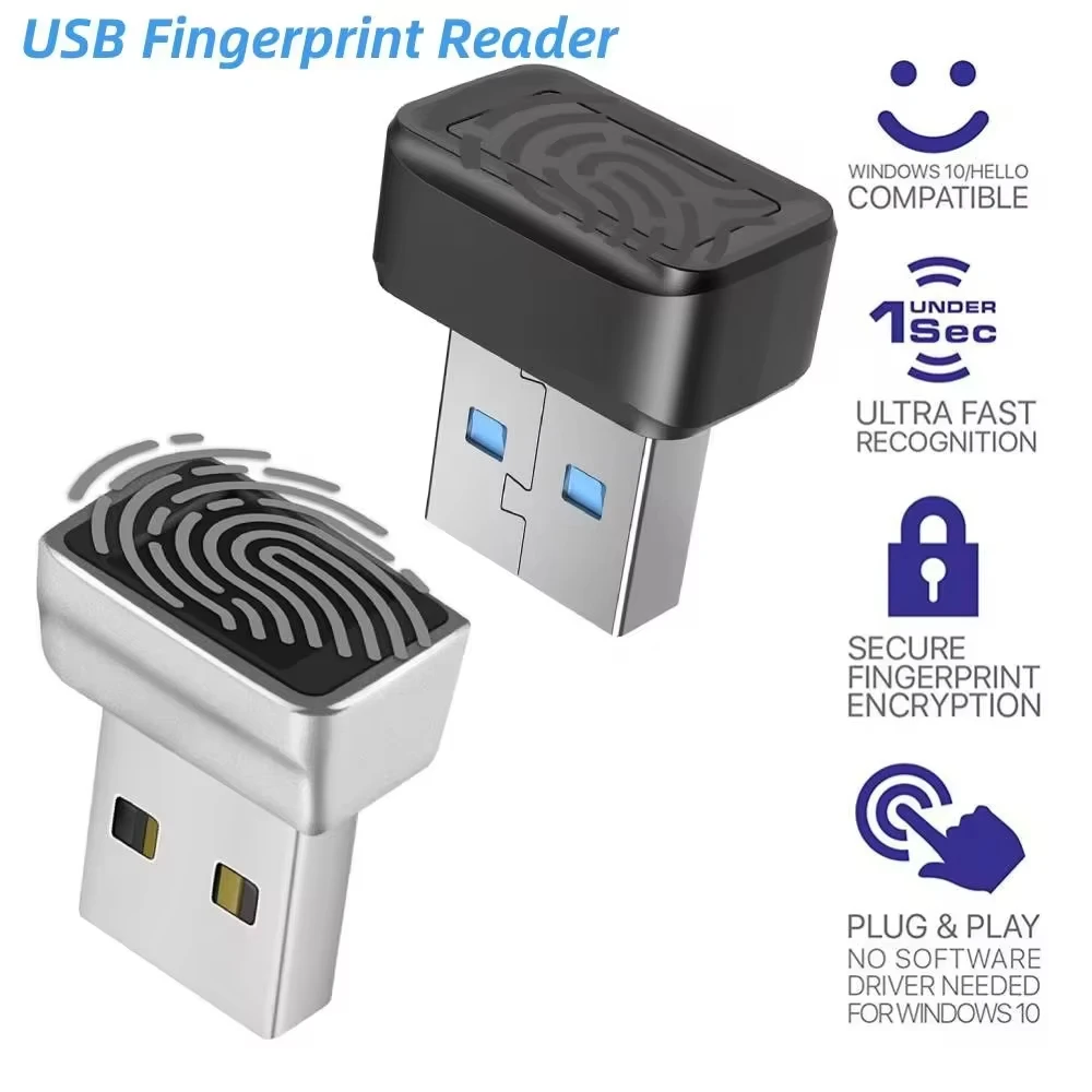 USB Fingerprint Reader | Windows Hello Biometric Scanner for Windows 7/8/10/11, Password-Free PC Security Fingerprint Sensor