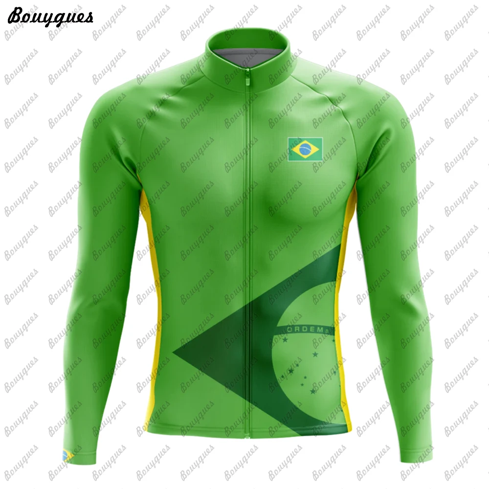 Team Pro 7 Countries Cycling Jersey Set Long Sleeve Mountain Bike Cycling Clothing Breathable MTB Bicycle Clothes Wear for Mans