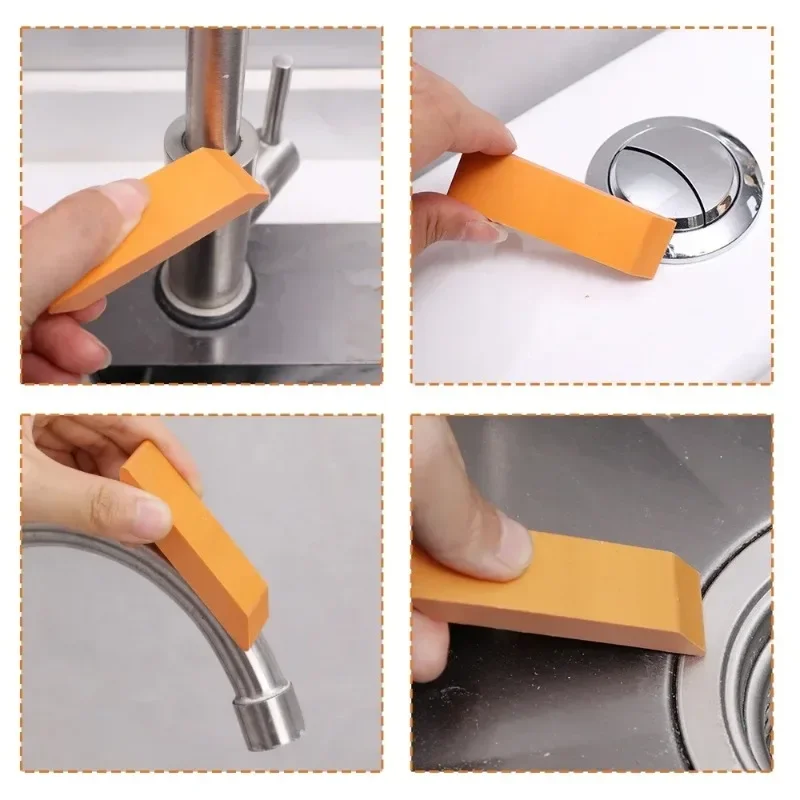 2/1PC Stainless Steel Decontamination Rubber Eraser Kitchen Faucet Limescale Eraser Bathroom Glass Rust Remove Stain Cleaning