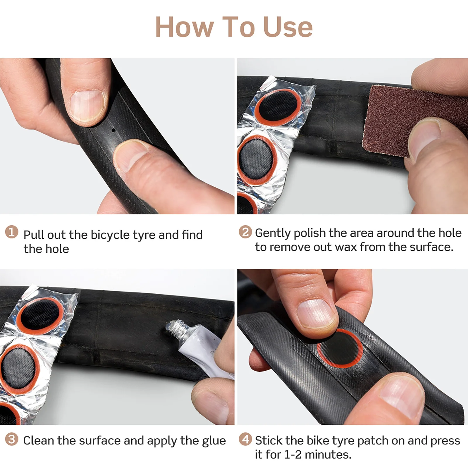 

48Pcs Round Tire Patches Rubber Self Adhesive Puncture Repair Kit for Bicycle Motorcycle Inner Tube Repair Tool