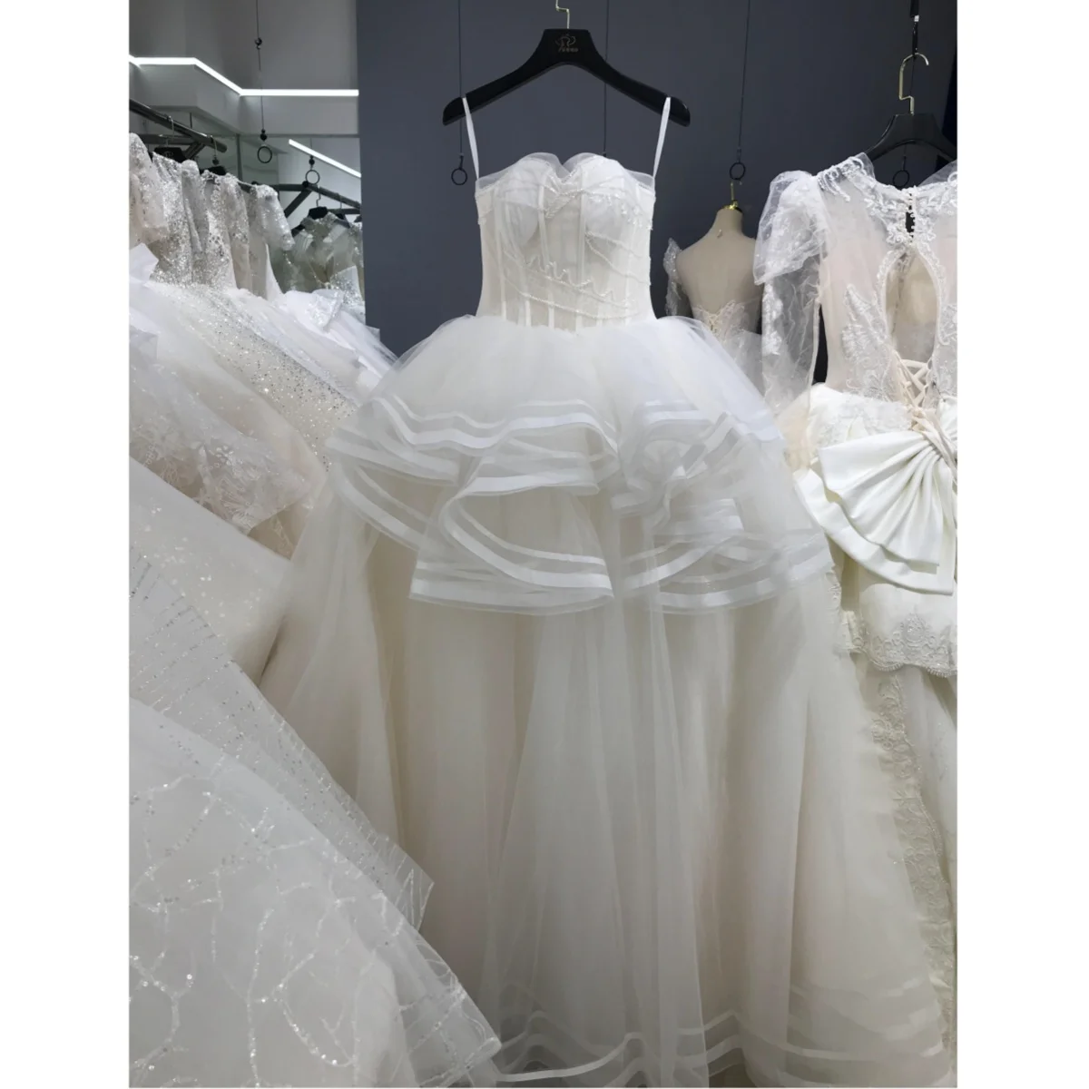 

Kisswhite Xlove Collection customized wedding dresses instock puffy ruffless bridal dresses chose dress available video call