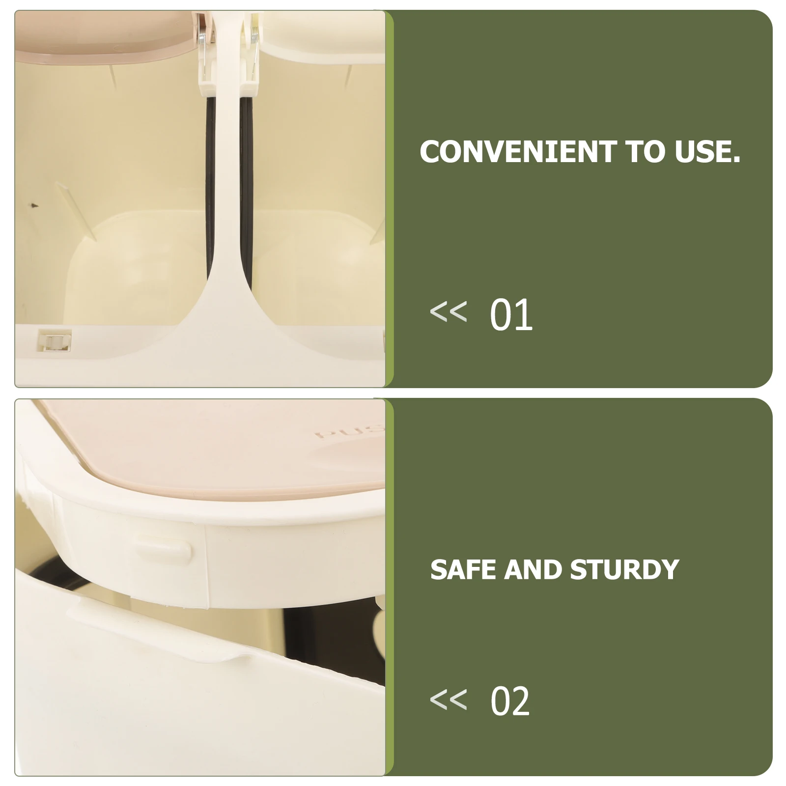 

1pc Double Layer Garbage Can Wet Dry Separation Plastic Trash Bin Home Office Kitchen Use Eco-Friendly Large Opening Button Lid