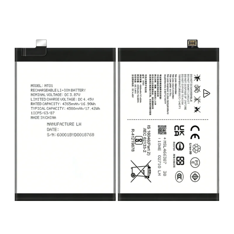 For Nothing Phone 1 NT01 3.87V 4500mAh High Capacity Li-Polymer Internal Mobile Phone Replacement Battery With Free Tools