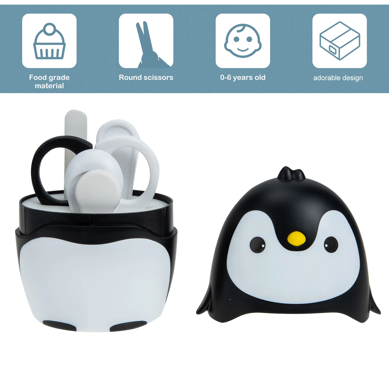 

Toddler Scissors Baby Manicure Kit Nail Clippers File Tweezers Non Slip Handle Big Handle Regular Trimming