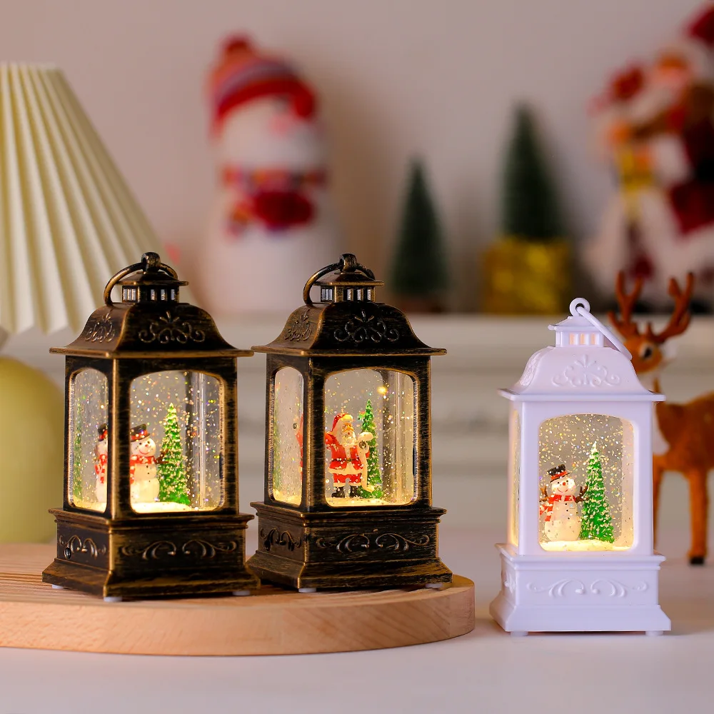 Christmas Decorations Tabletop Decorations Elderly Snowmen Small Night Lights Crystal Lights Christmas Gifts Home Decor