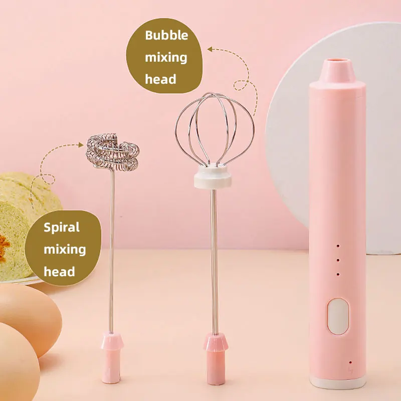 USB Electric Milk Frother,Mini Quick Coffee Whip Foam Maker,Kitchen Wireless Egg Beater,Household Cream Mixer,3 Gear Speed