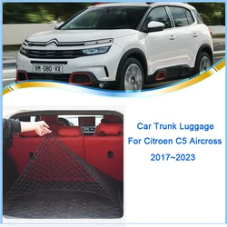 Car Rear Trunk Net Fit for Citroen C5 Aircross 2017~2023 Back Cargo Storage Organizer Double Layer Luggage Trunk Accessories