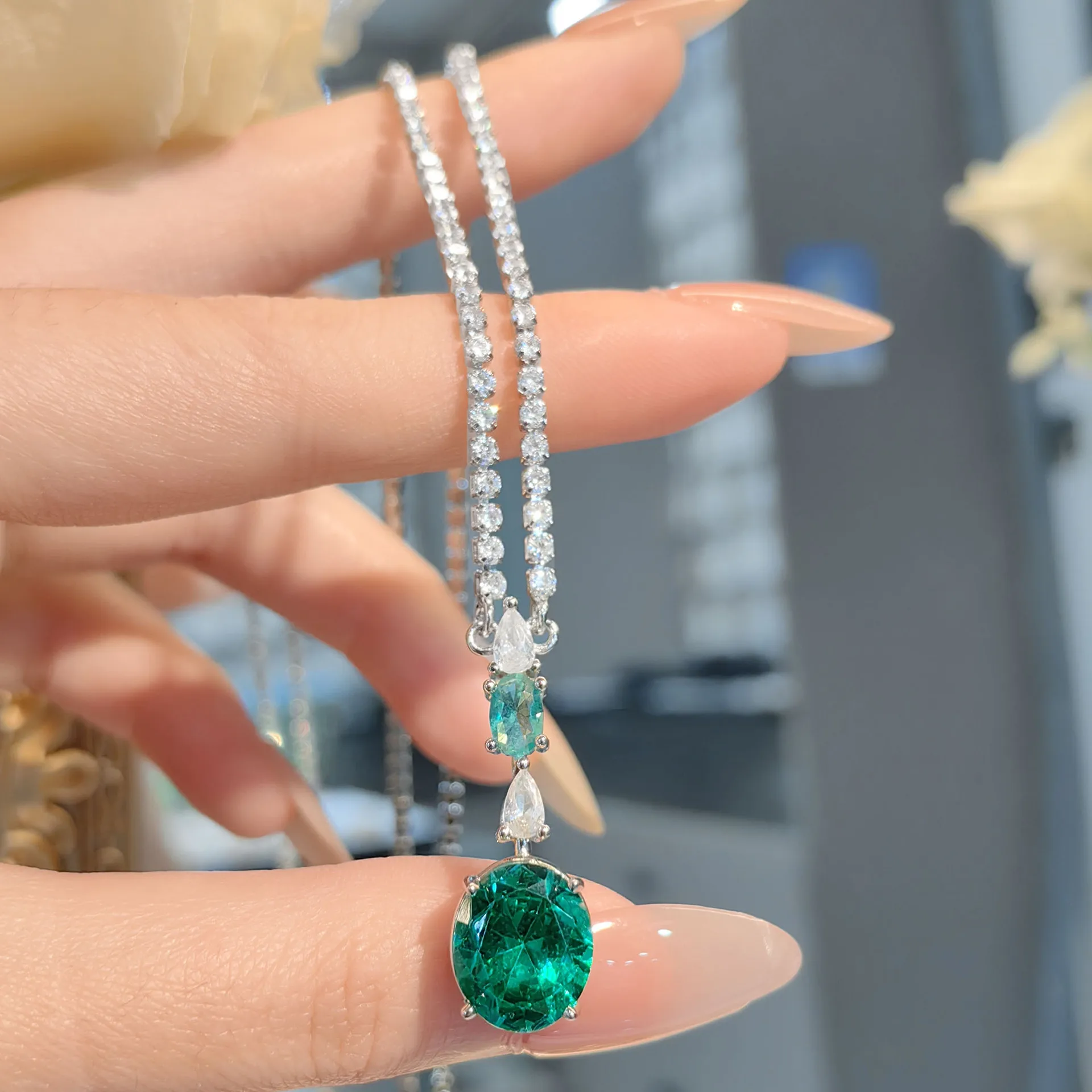 Luxurious Crystal AAA Zircon Necklace, Earrings & Open Ring Set, Women's Engagement