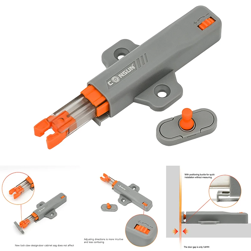 Self-locking Cabinet Door Rebound Device Fixer Strong Spring Cabinet Door Bounceback Device Furniture Hardware