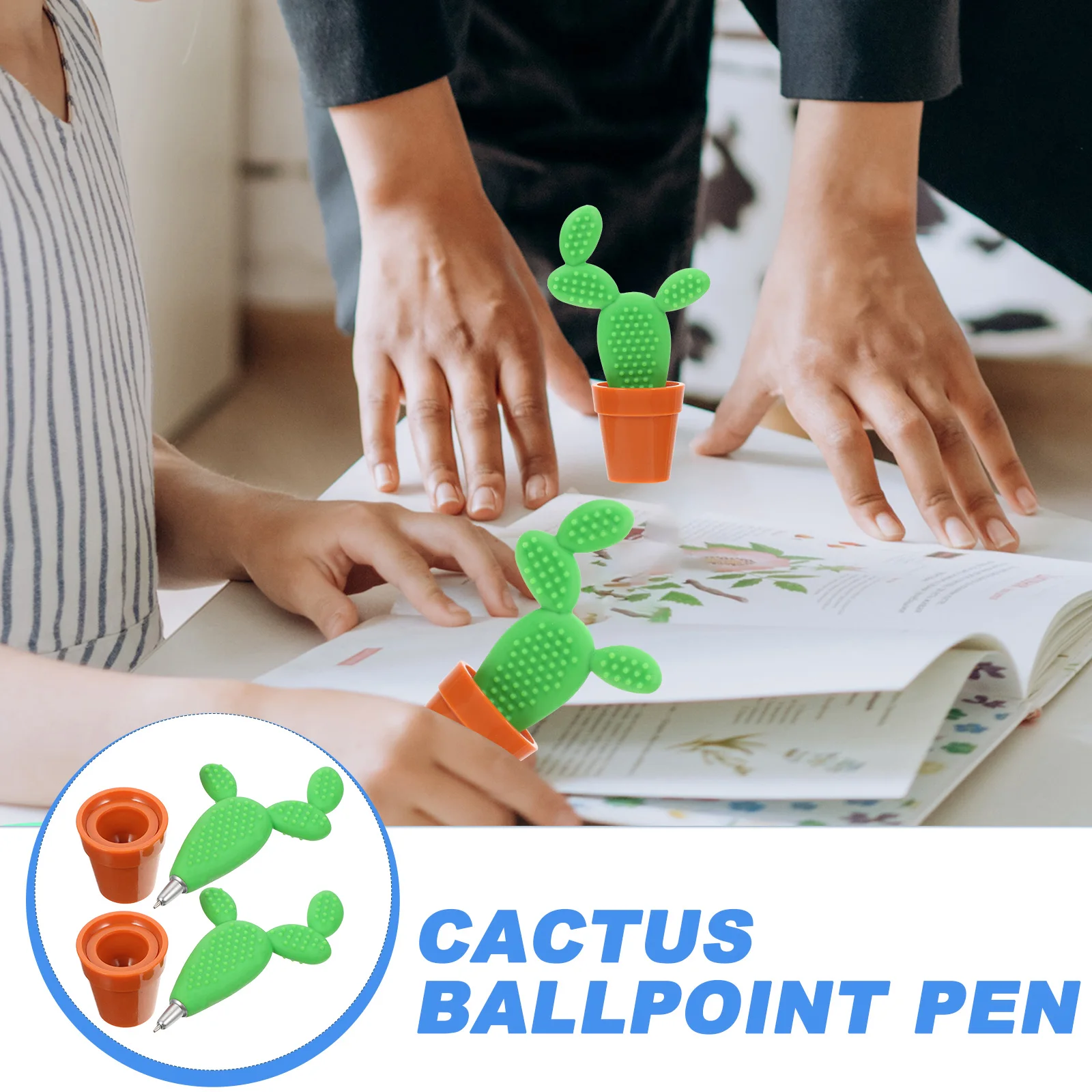 

2 Pcs Ballpoint Pen Bonsai Pens Cactus Plant Student Stationery Supplies Writing