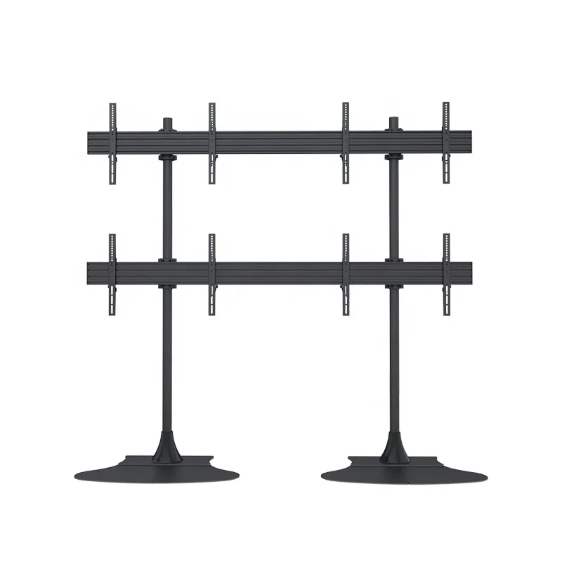 2X2 Quad Screen Floor Stand Freestanding for 32 inch to 65 inch TV Fixed Arm Bracket