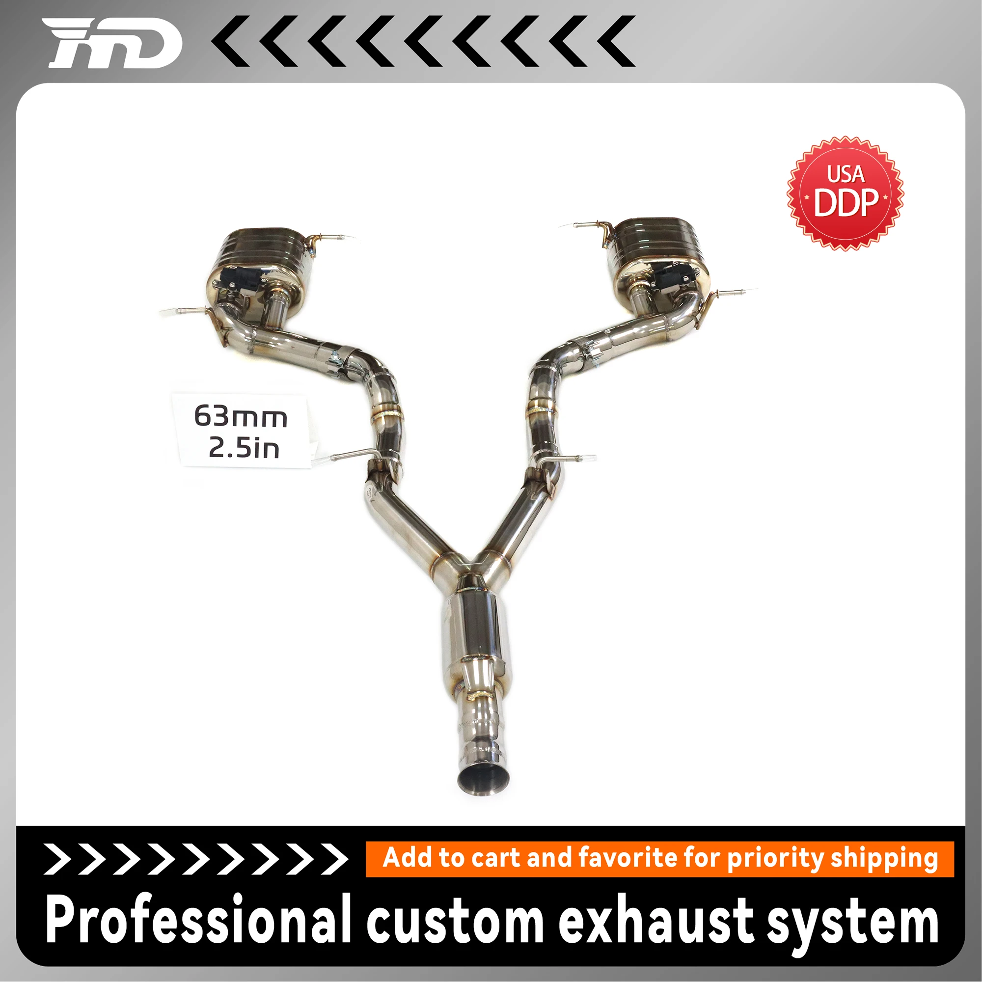 

HMD exhaust system catback for Mercedes-Benz SLK200 R230 auto parts stainless steel electric valve