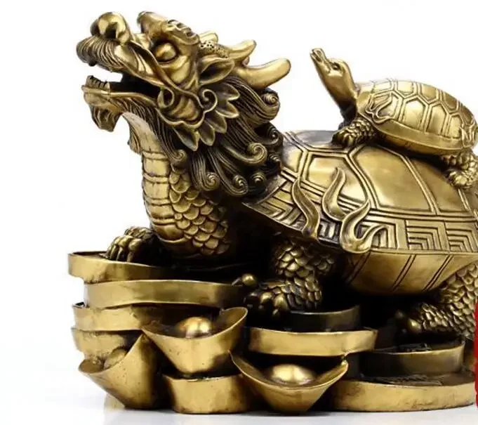 SCY 17 1118+++The copper coins of gold dragon ornaments Wangcai home feng shui villain Home Furnishing